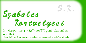 szabolcs kortvelyesi business card